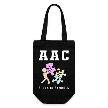 AAC Communication Sign Language SLP - Gift Bag for Bottles - black - Front