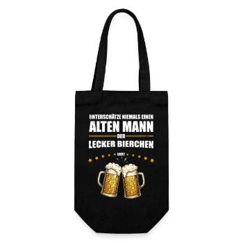 Gift for Old Man Who Loves Delicious Beer - Gift Bag for Bottles - black - Front