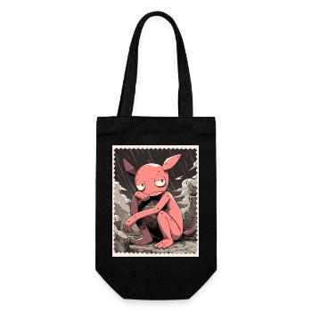 Pink Creature in the Rain - Gift Bag for Bottles - black - Front
