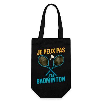 Ich kann nicht Badminton haben - Geschenkbeutel für Flaschen - Schwarz - Vorne