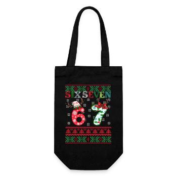 67 Christmas Funny Six Seven Meme - Sac à bouteille - noir - Devant