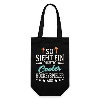 So sieht ein cooler Hockeyspieler aus Hockey - Geschenkbeutel für Flaschen - Schwarz - Vorne