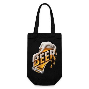 Bier – Cool Beer Logo - Geschenkbeutel für Flaschen - Schwarz - Vorne