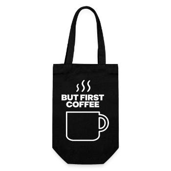 But First Coffee Mug Quote - Gift Bag for Bottles - black - Front