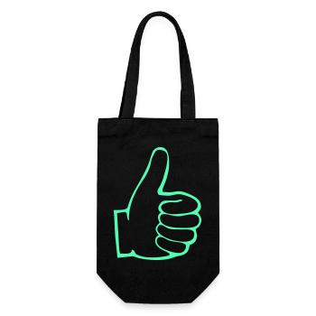 Neon Daumen Hoch Outline - Geschenkbeutel für Flaschen - Schwarz - Vorne