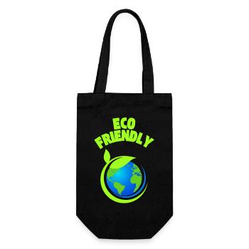 Eco Leaf Earth Graphic - Gift Bag for Bottles - black - Front