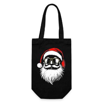 Père Noël cool, Père Noël, Père Noël - Sac à bouteille - noir - Devant