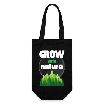 Mit der Natur wachsen - Geschenkbeutel für Flaschen - Schwarz - Vorne