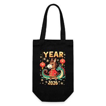 Chinese New Year Of The Horse 2026 - Gift Bag for Bottles - black - Front