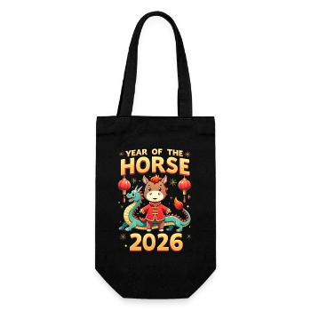 Nouvel An chinois du cheval 2026 - Sac à bouteille - noir - Devant