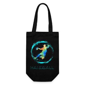 Handball Sprungrbener  - Geschenkbeutel für Flaschen - Schwarz - Vorne