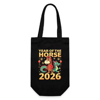 Chinese New Year Of The Horse 2026 - Gift Bag for Bottles - black - Front
