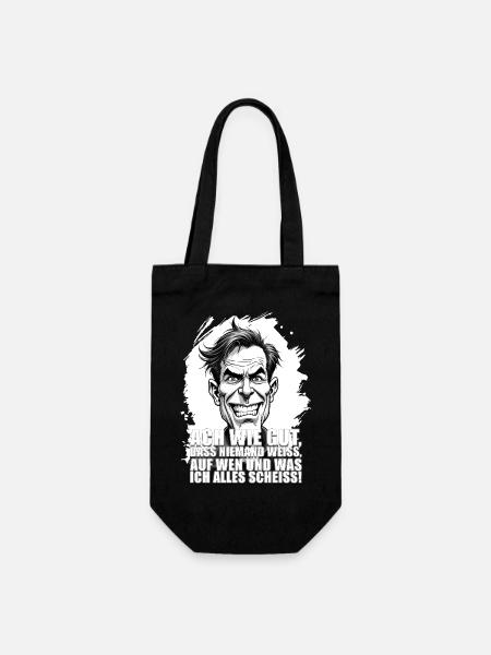 Ach wie gut, dass niemand weiß, worauf ich... - Geschenkbeutel für Flaschen - Schwarz