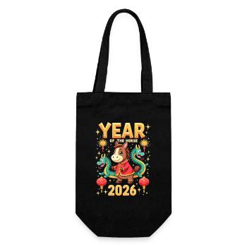 Nouvel An chinois du cheval 2026 - Sac à bouteille - noir - Devant