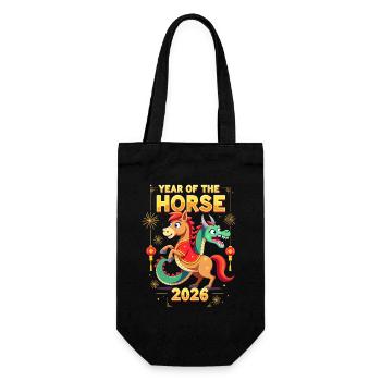 Nouvel An chinois du cheval 2026 - Sac à bouteille - noir - Devant