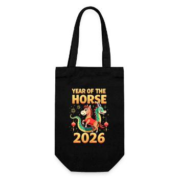 Chinese New Year Of The Horse 2026 - Gift Bag for Bottles - black - Front