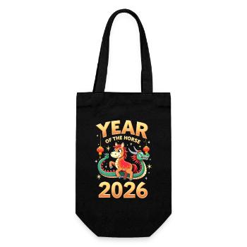 Nouvel An chinois du cheval 2026 - Sac à bouteille - noir - Devant