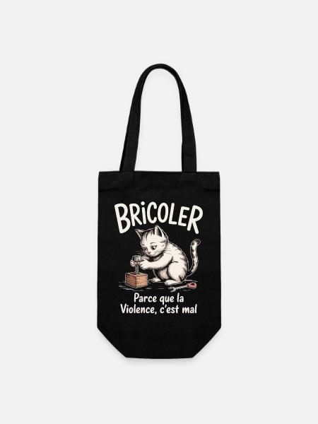 Bricoler, parce que la violence c’est mal - Sac à bouteille - noir