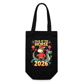 Nouvel An chinois du cheval 2026 - Sac à bouteille - noir - Devant