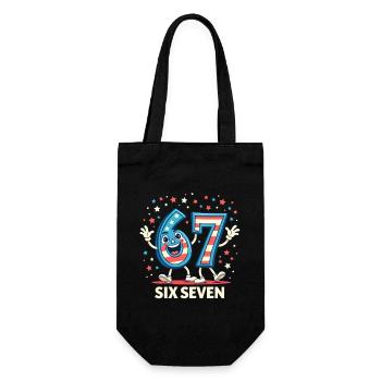 US Flag 67 Memes Six Seven - Geschenkbeutel für Flaschen - Schwarz - Vorne