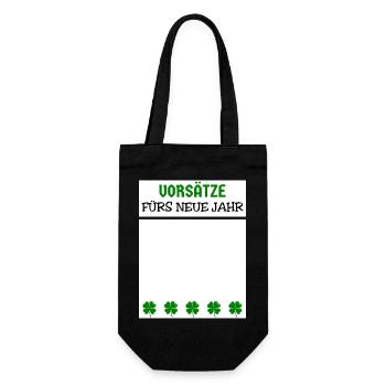 New Year's Eve New Year's Eve Shamrock New Year's Resolutions - Gift Bag for Bottles - black - Front