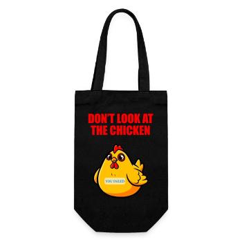 Don't Look At The Chicken - Funny Humor - Gift Bag for Bottles - black - Front