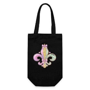 Pastel Glitter Fleurdelis - Gift Bag for Bottles - black - Front