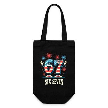 US Flag 67 Memes Six Seven - Gift Bag for Bottles - black - Front