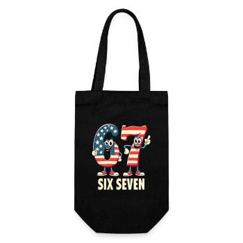 US Flag 67 Memes Six Seven - Geschenkbeutel für Flaschen - Schwarz - Vorne