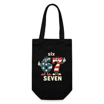 US Flag 67 Memes Six Seven - Geschenkbeutel für Flaschen - Schwarz - Vorne