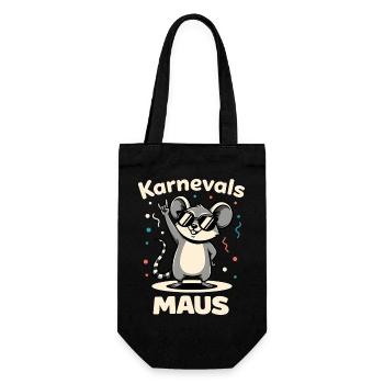 Karneval Rockmusik Karnevalsmaus Niedlich - Geschenkbeutel für Flaschen - Schwarz - Vorne
