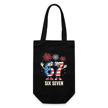 US Flag 67 Memes Six Seven - Gift Bag for Bottles - black - Front