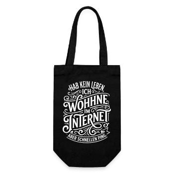I live on the Internet Quote - Gift Bag for Bottles - black - Front