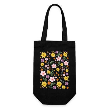 Watercolor Floral Magic Pattern - Gift Bag for Bottles - black - Front