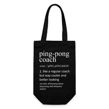Ping-Pong Coach Definition Funny Table Tennis - Gift Bag for Bottles - black - Front