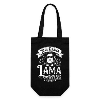 Llama with sunglasses – No drama - Gift Bag for Bottles - black - Front