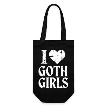 Ich liebe Goth Girls - Geschenkbeutel für Flaschen - Schwarz - Vorne