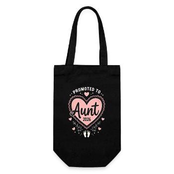 Aunt 2026 Aunt 2026 Promoted to Aunt 2026 - Gift Bag for Bottles - black - Front