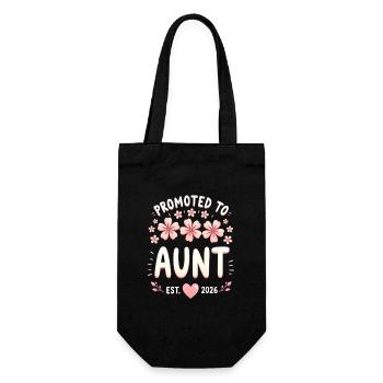 Aunt 2026 Aunt 2026 Promoted to Aunt 2026 - Gift Bag for Bottles - black - Front