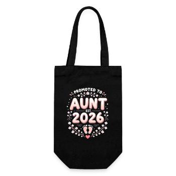 Aunt 2026 Aunt 2026 Promoted to Aunt 2026 - Gift Bag for Bottles - black - Front