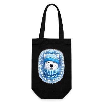 Look un joli ours polaire en hiver - Sac à bouteille - noir - Devant