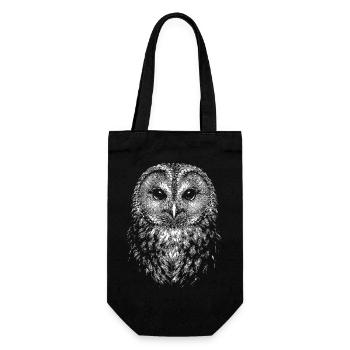 Tawny owl - Gift Bag for Bottles - black - Front