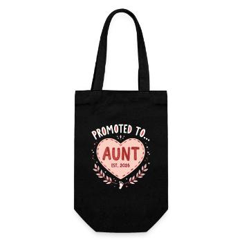Aunt 2026 Aunt 2026 Promoted to Aunt 2026 - Gift Bag for Bottles - black - Front
