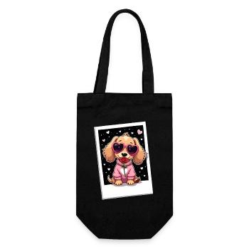 Dackel Dachshund Tekel - Geschenkbeutel für Flaschen - Schwarz - Vorne