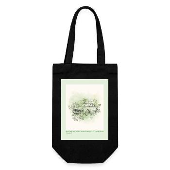 Vintage Car with Floral Frame - Gift Bag for Bottles - black - Front