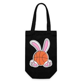 Easter Basketball Bunny Design - Gift Bag for Bottles - black - Front