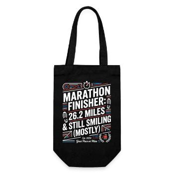 Marathon Finisher: Still Smiling - Gift Bag for Bottles - black - Front
