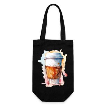 Watercolor ToGo Coffee - Gift Bag for Bottles - black - Front