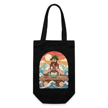 Weißwurst Alpen Kawaii Anime - Gift Bag for Bottles - black - Front