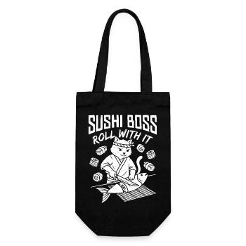 Sushi Cat – Roll With It Cat - Gift Bag for Bottles - black - Front